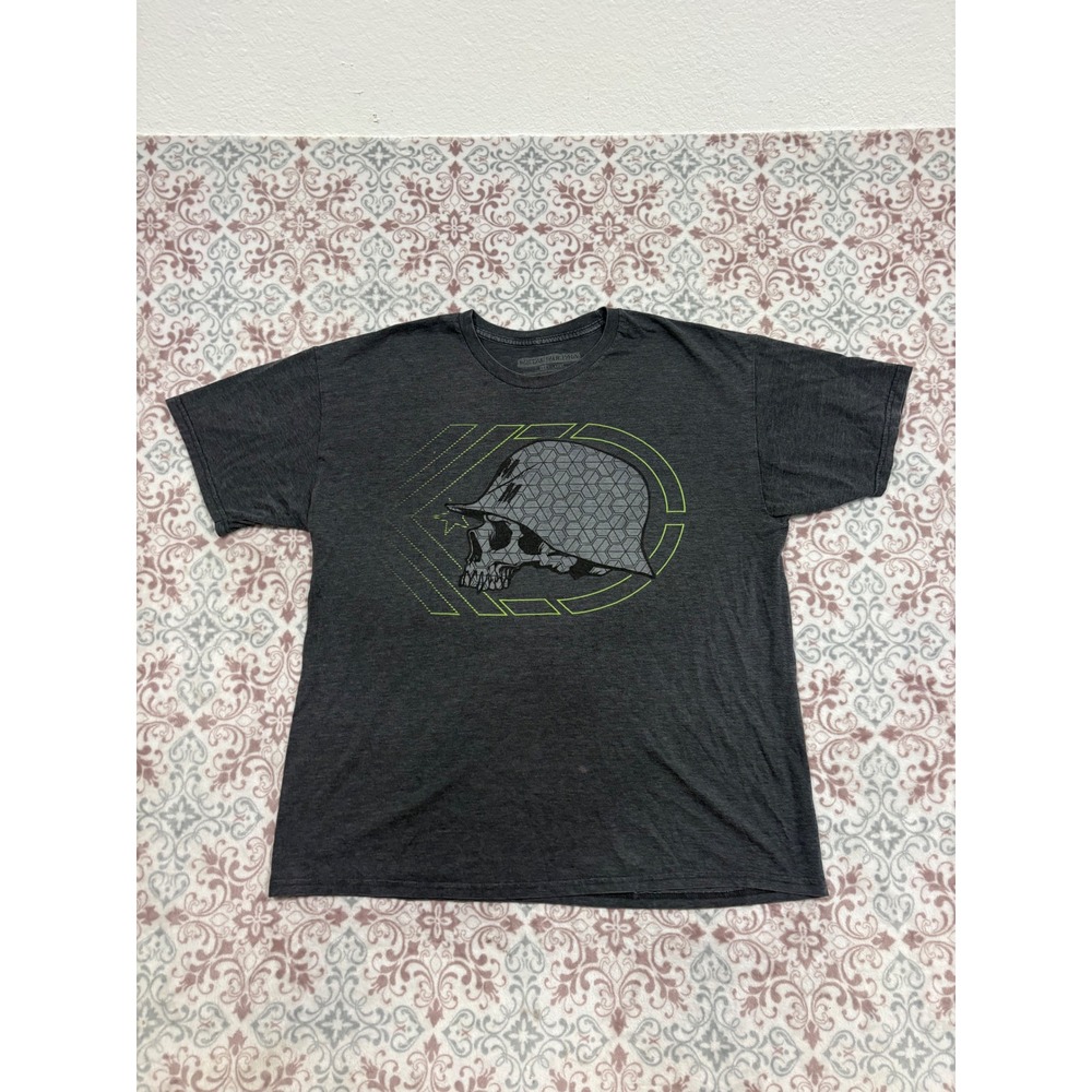 Metal Mulisha Mens XL T-Shirt Charcoal Gray Skull Graphic Tee Short Sleeve